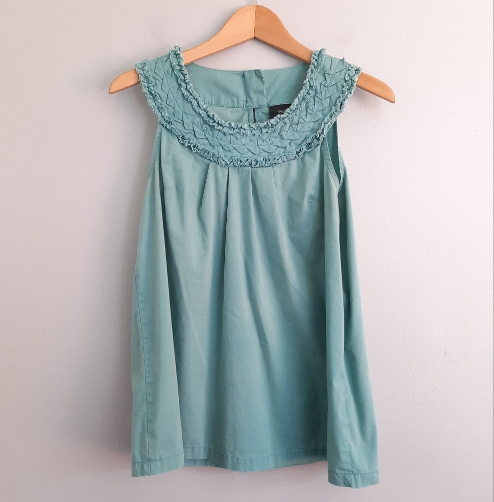 Mossimo Teal High Neck Sleeveless Top